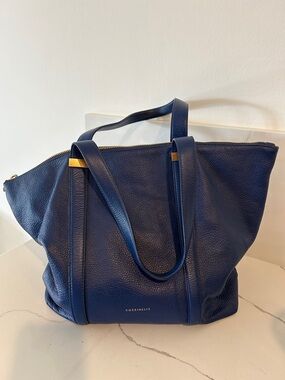Coccinelle Navy Leather Tote Bag